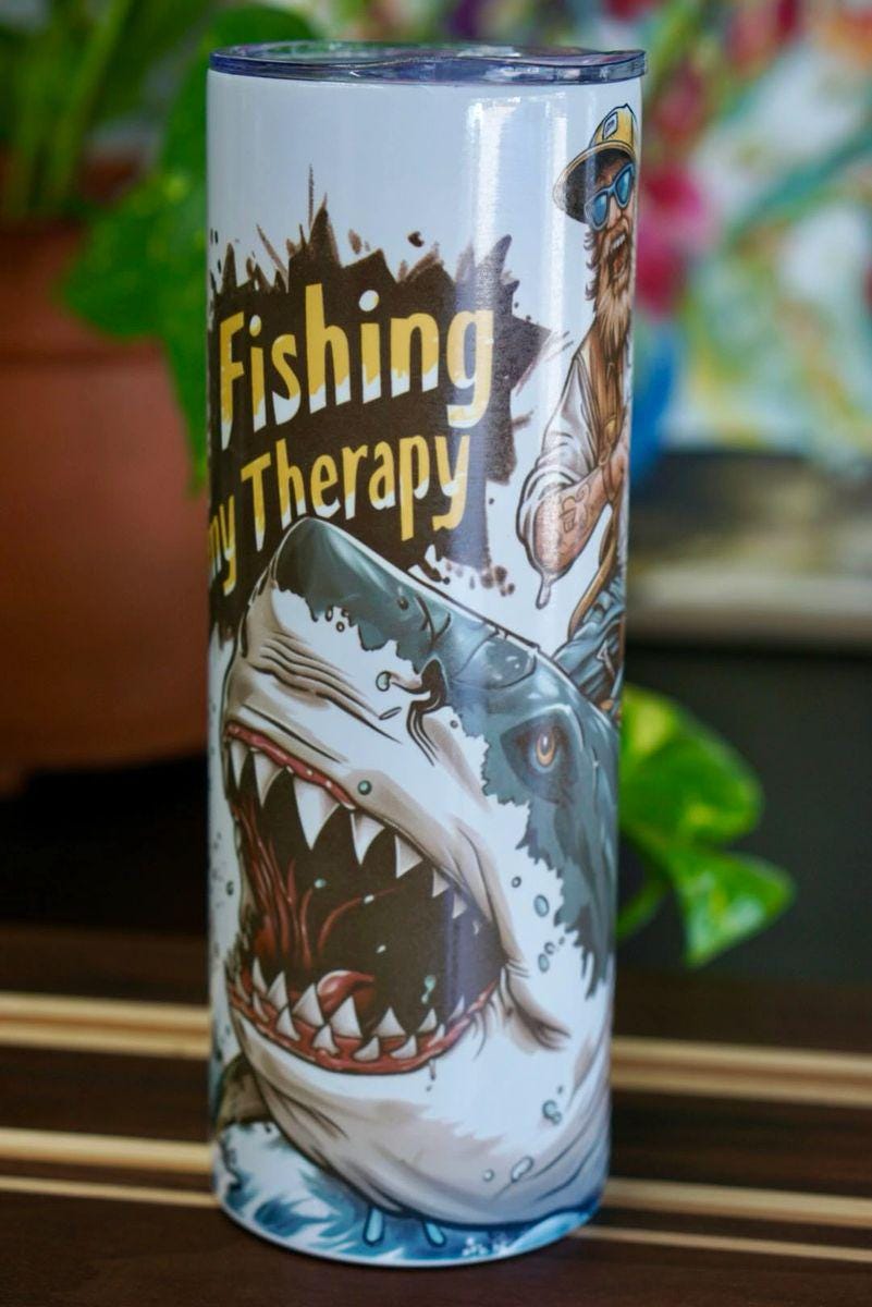 Fishing Therapy Tumbler, 20 oz