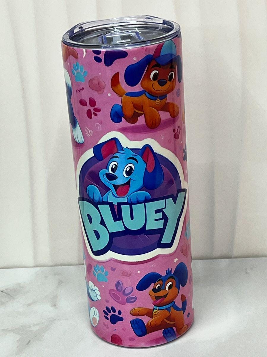 Bluey Dog Design Tumbler - Pink 20 oz