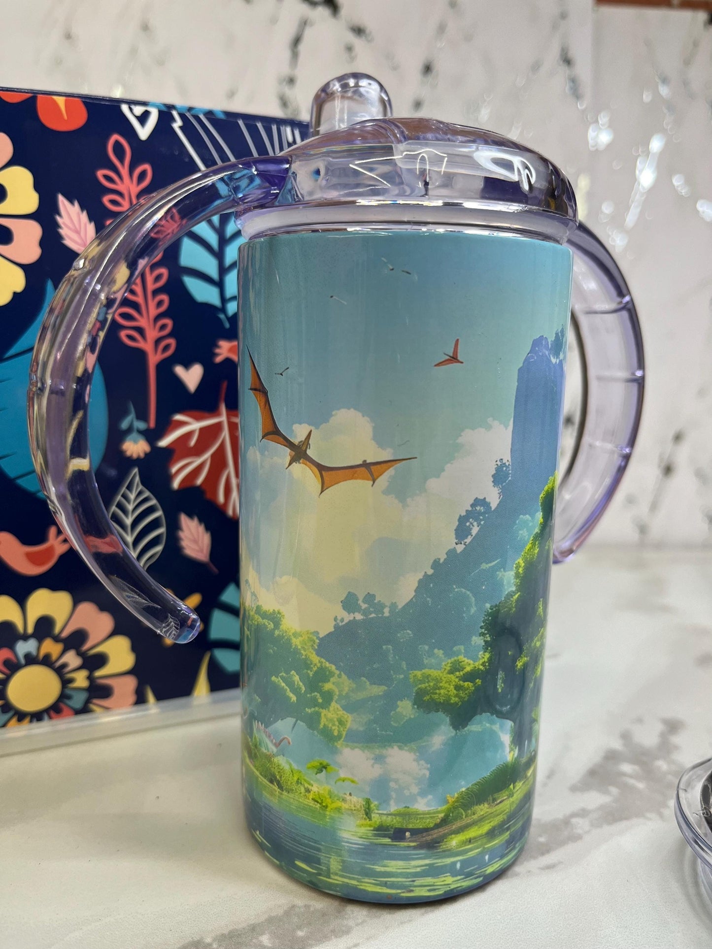 Dinosaurs 12 oz Kids Flip Top Sippy Cup Tumbler