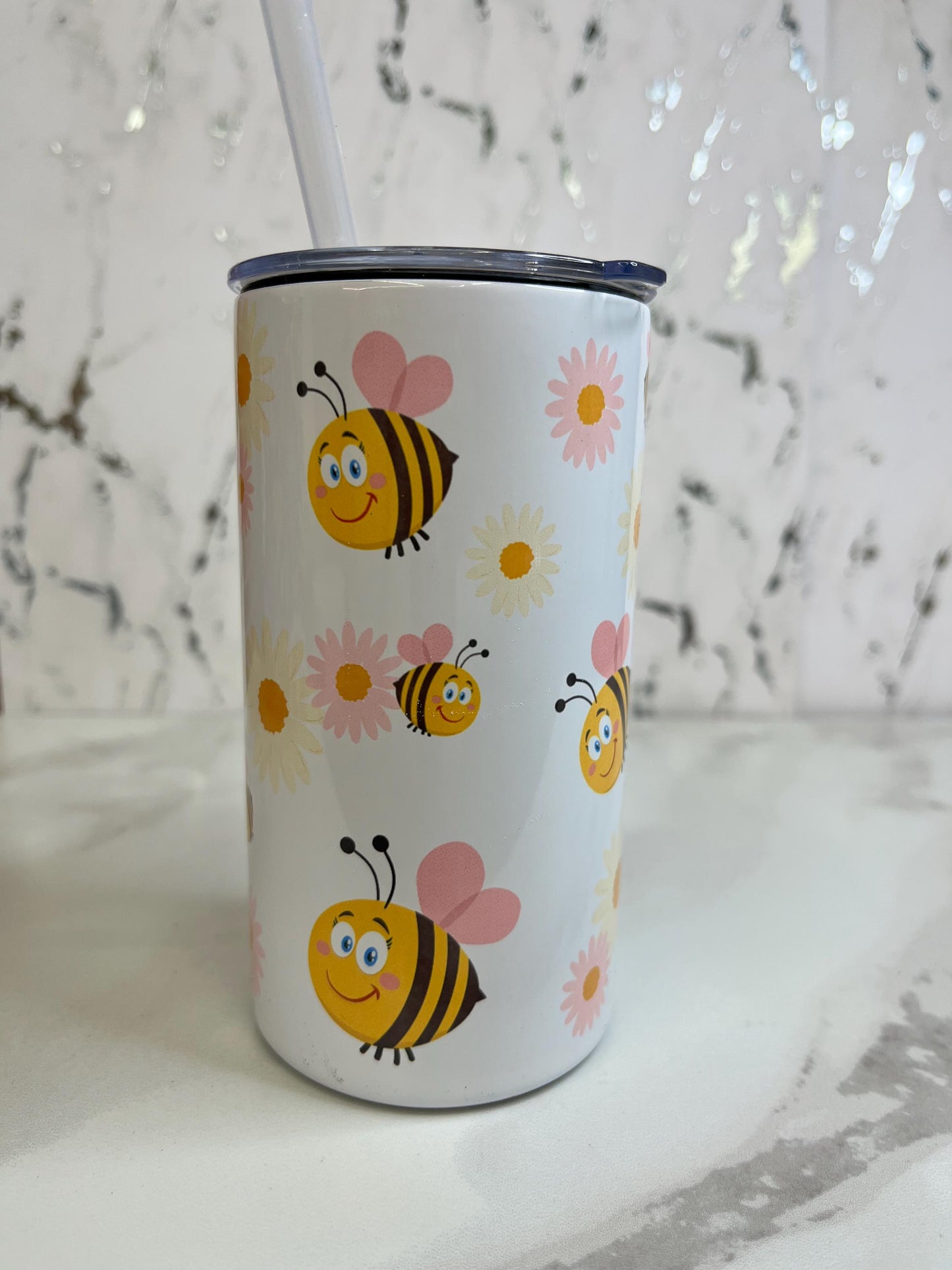 Bee Toddler Tumbler: Insulated Stainless Steel Sippy Cup (12 oz)
