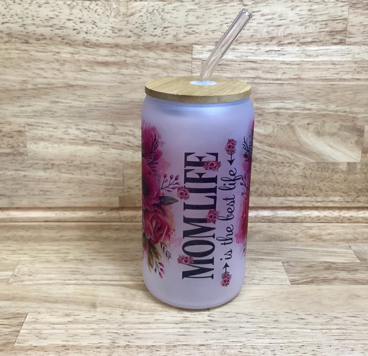 MOM LIFE Is The Best Life 16 oz Frosted Glass Mug