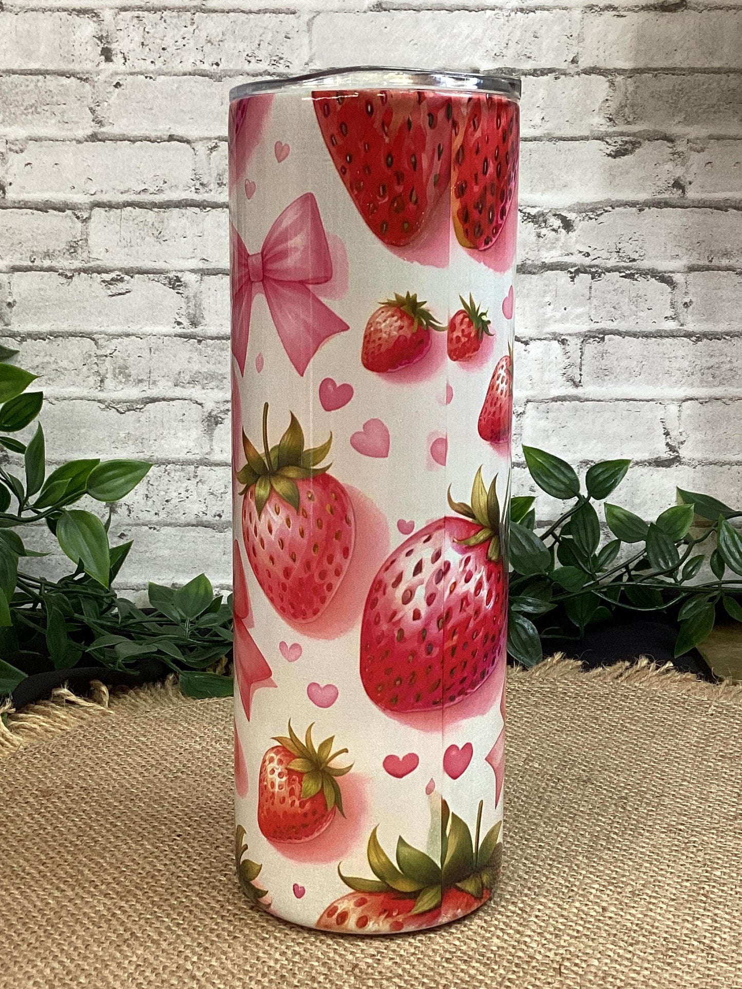 Strawberry and Pink Tumbler 20 oz