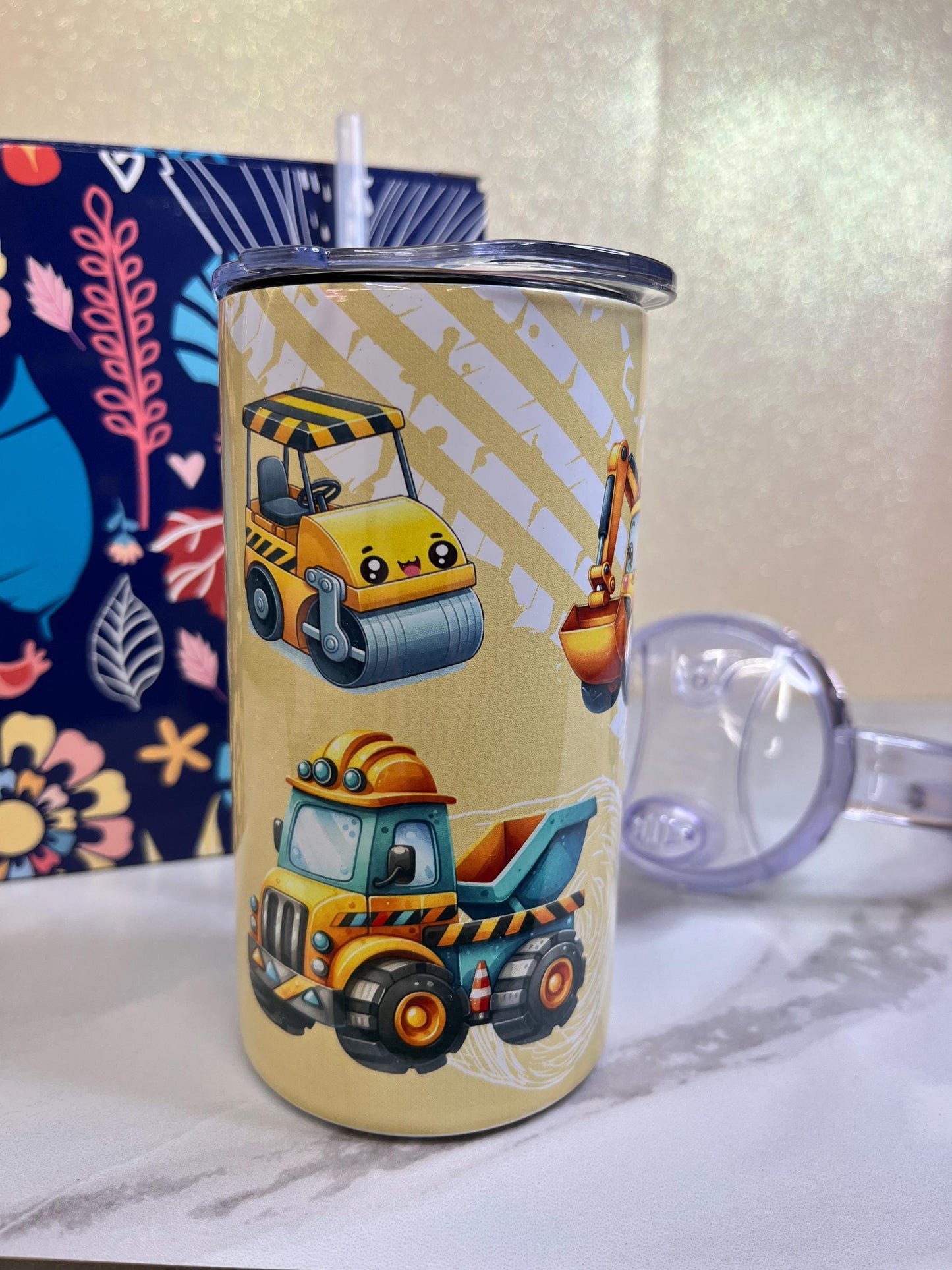 Construction Truck Sippy Cup: 12 oz Children's Tumbler