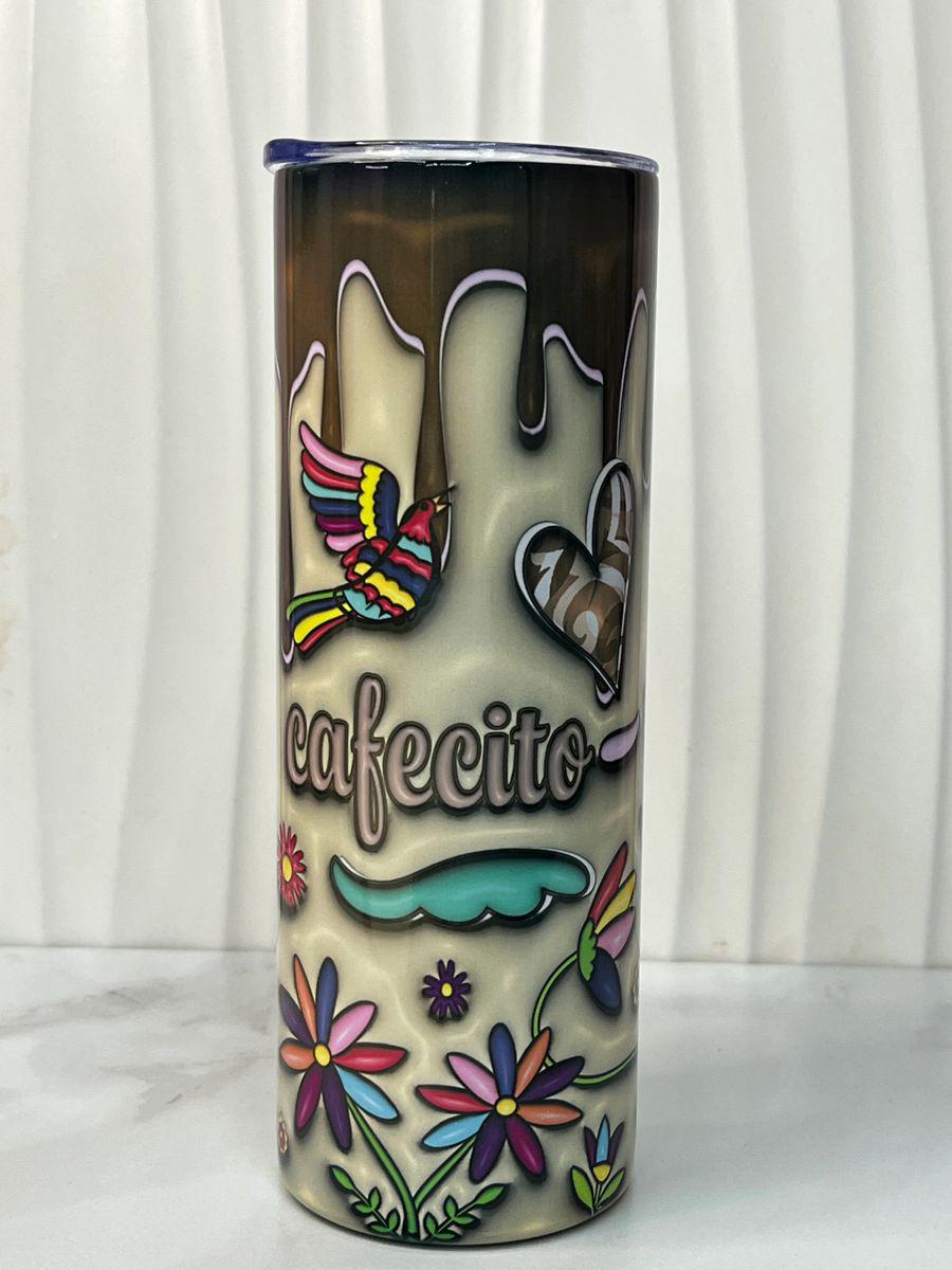 Floral Butterfly Cafecito Tumbler - 20 oz Coffee Lover Gift