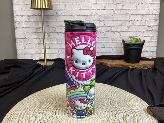 Pink Kitty Inflated 20 oz Tumbler. 3D Kuromi Tumbler