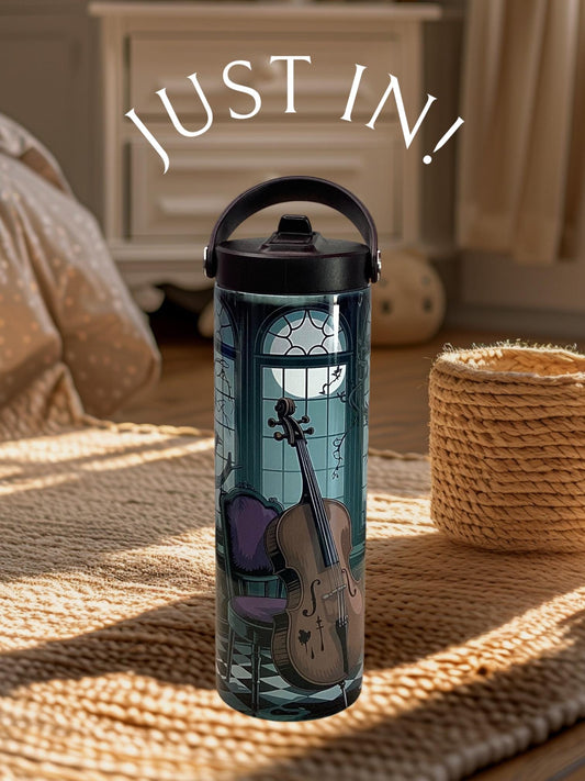 Wednesday's Room Halloween Tumbler: Gothic Music Instruments 20oz