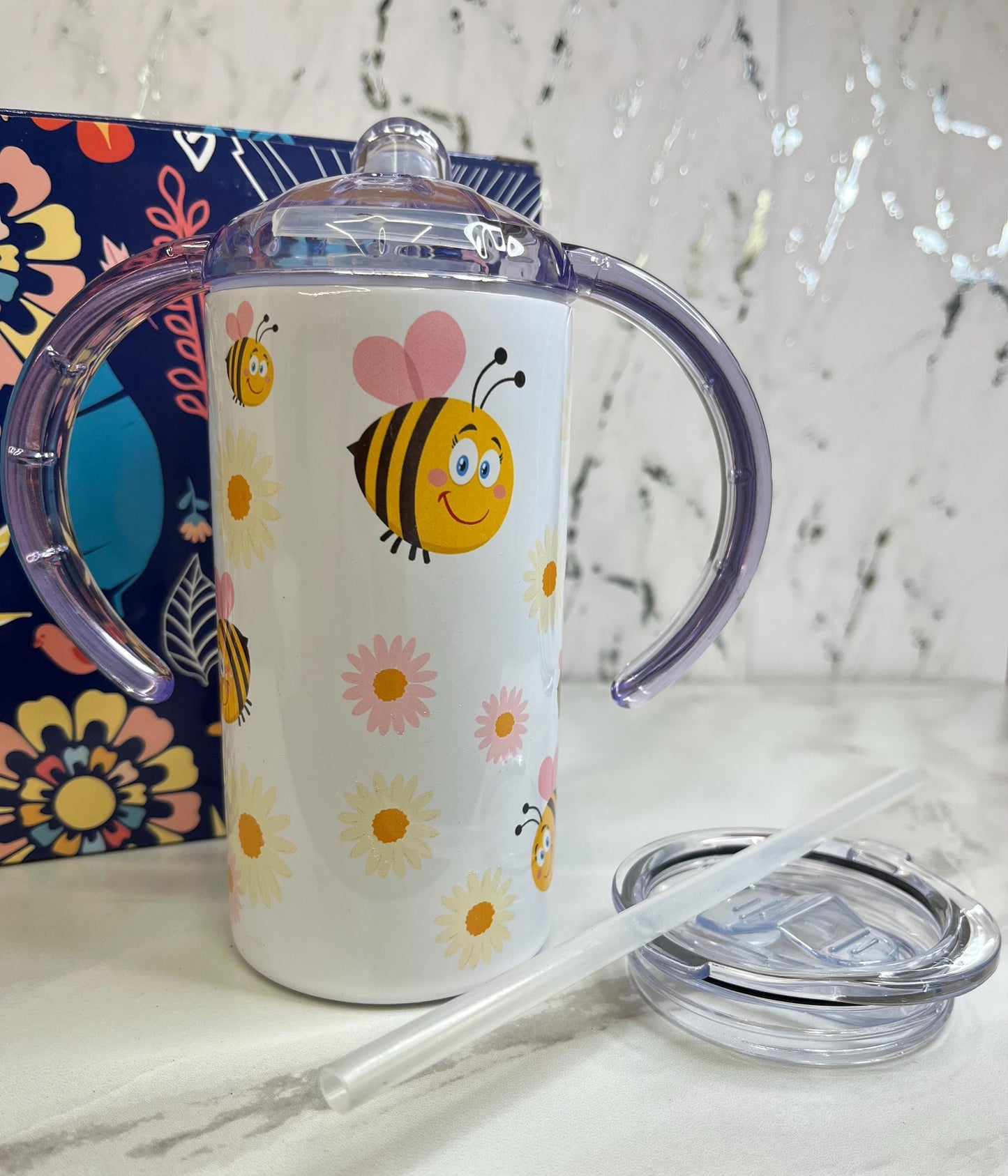 Bee Toddler Tumbler: Insulated Stainless Steel Sippy Cup (12 oz)