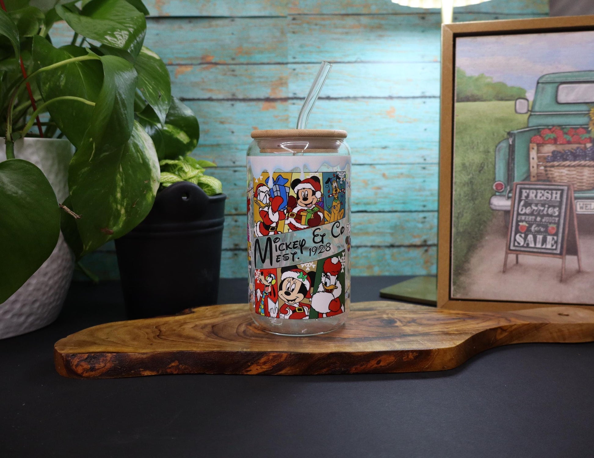 Mickey EST. 1928 Glass Cup -