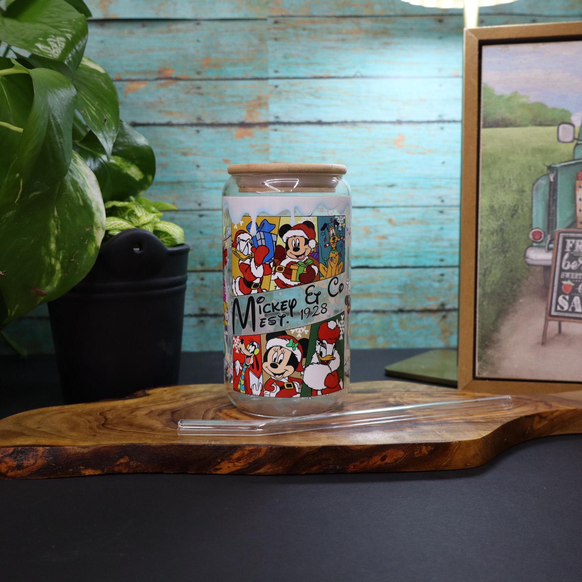 Mickey EST. 1928 Glass Cup -