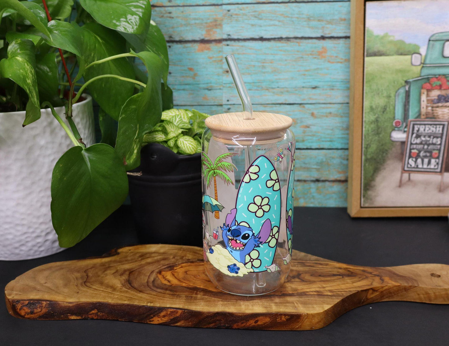 Stitch and Lilo Glass Mug
