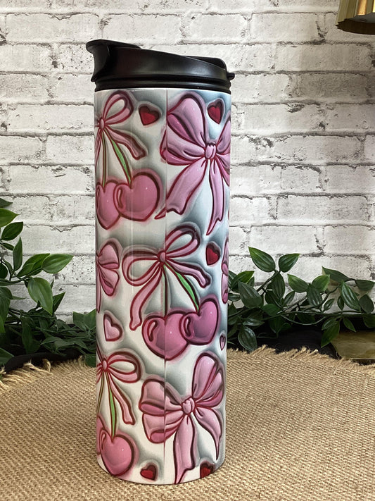 Bow Heart Pink Coquette Tumbler 20 oz