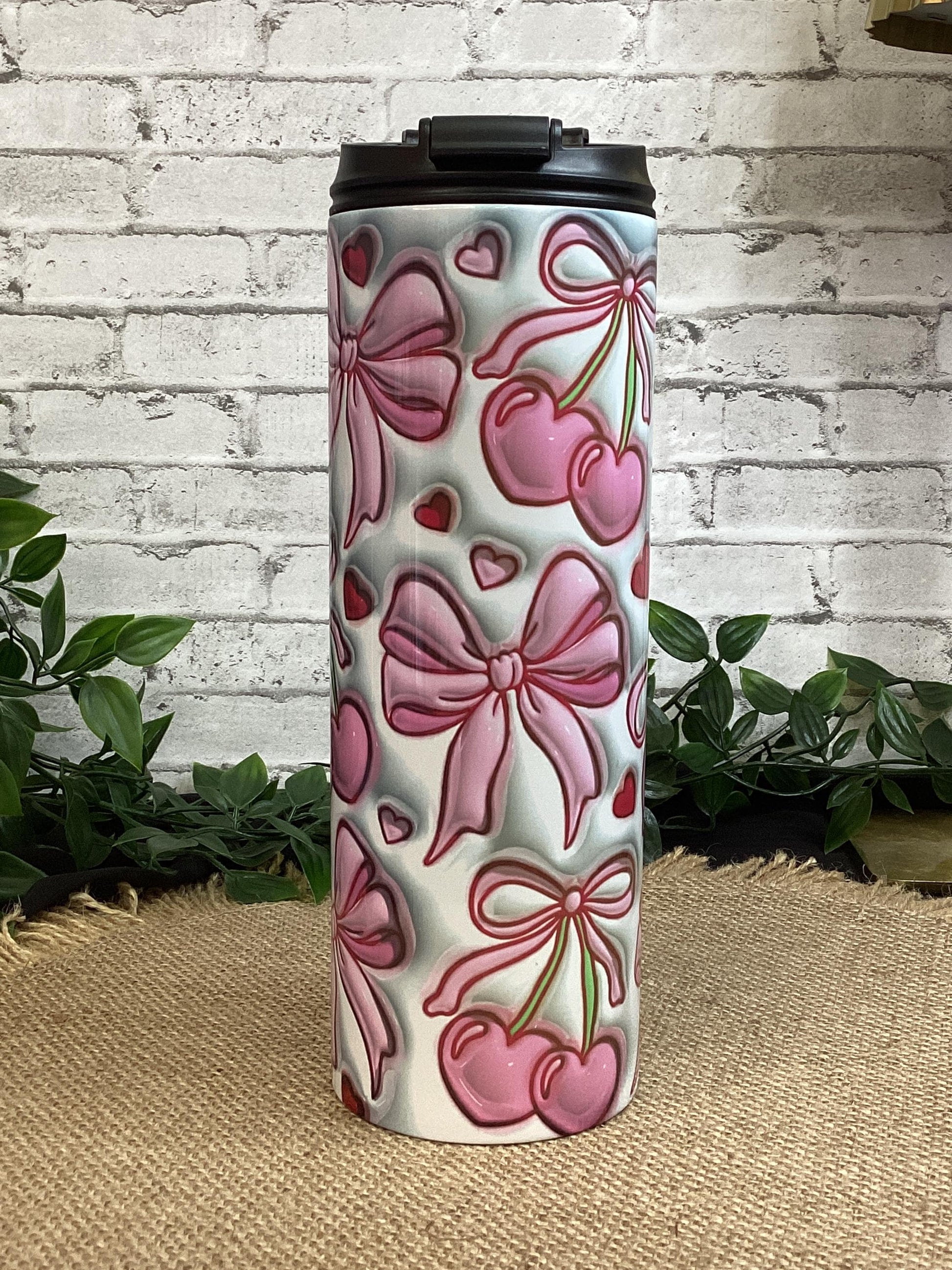 Bow Heart Pink Coquette Tumbler 20 oz