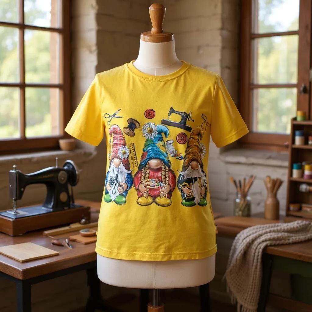 Cute Yellow Draft sewing T-shirt XL Youth size