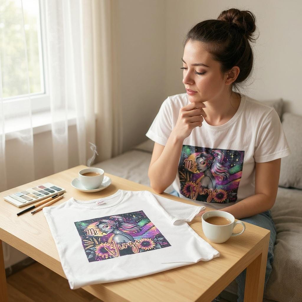 Virgo Zodiac Sign White t-shirt small size