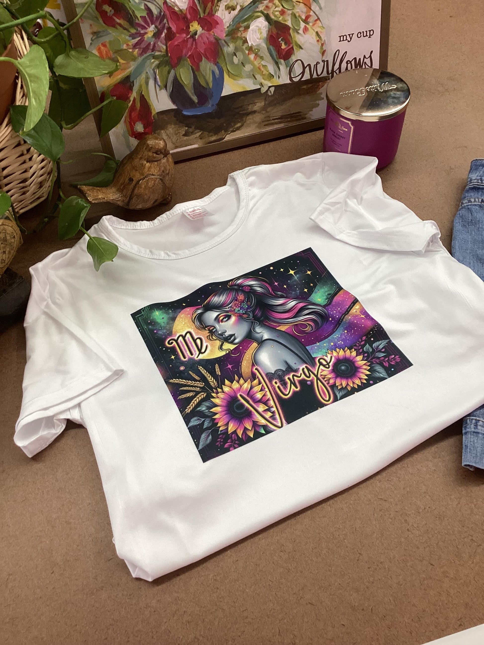 Virgo Zodiac Sign White t-shirt small size