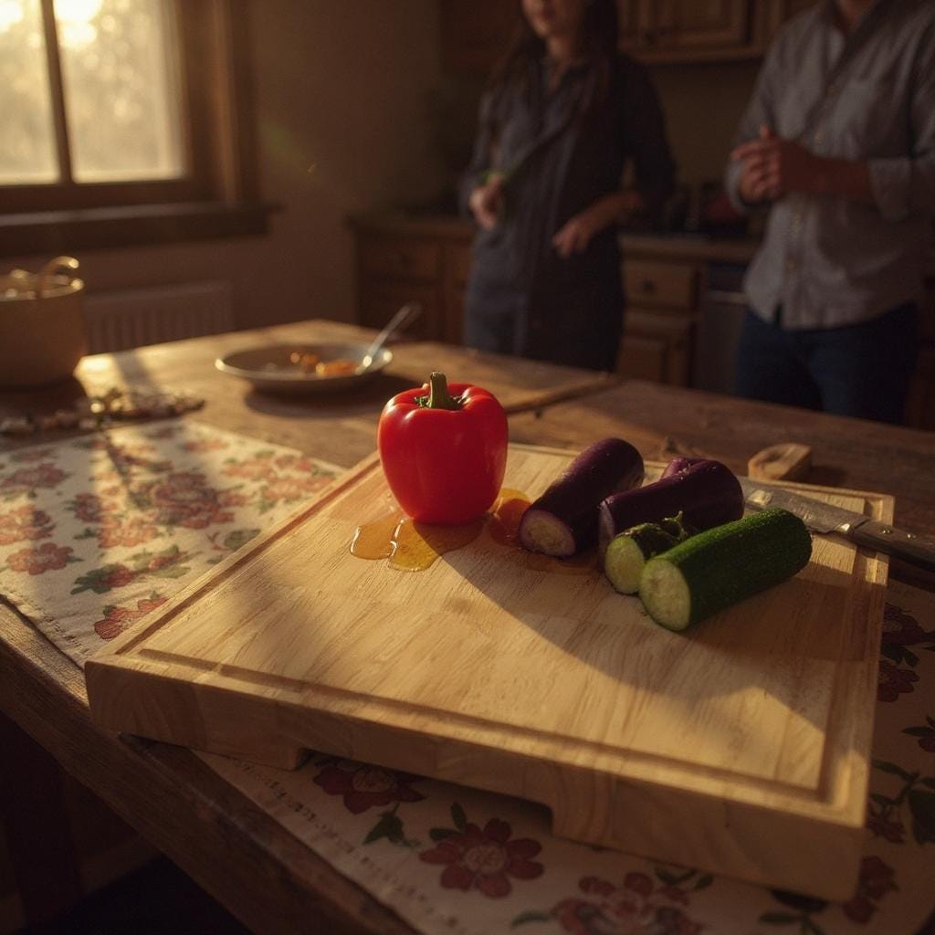Acacia Wood Cutting Board: 15" x 12" Rustic Kitchen Decor