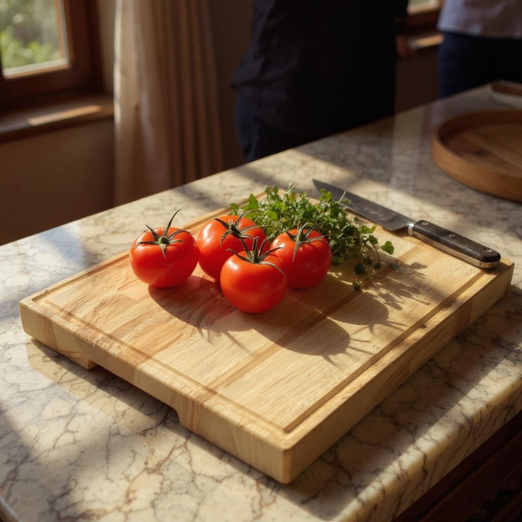 Acacia Wood Cutting Board: 15" x 12" Rustic Kitchen Decor