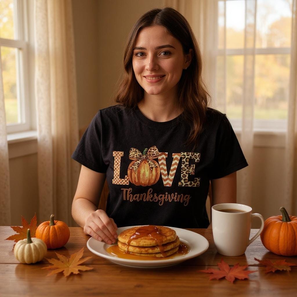 Love Thanksgiving T-Shirt: Black Cotton Holiday Tee