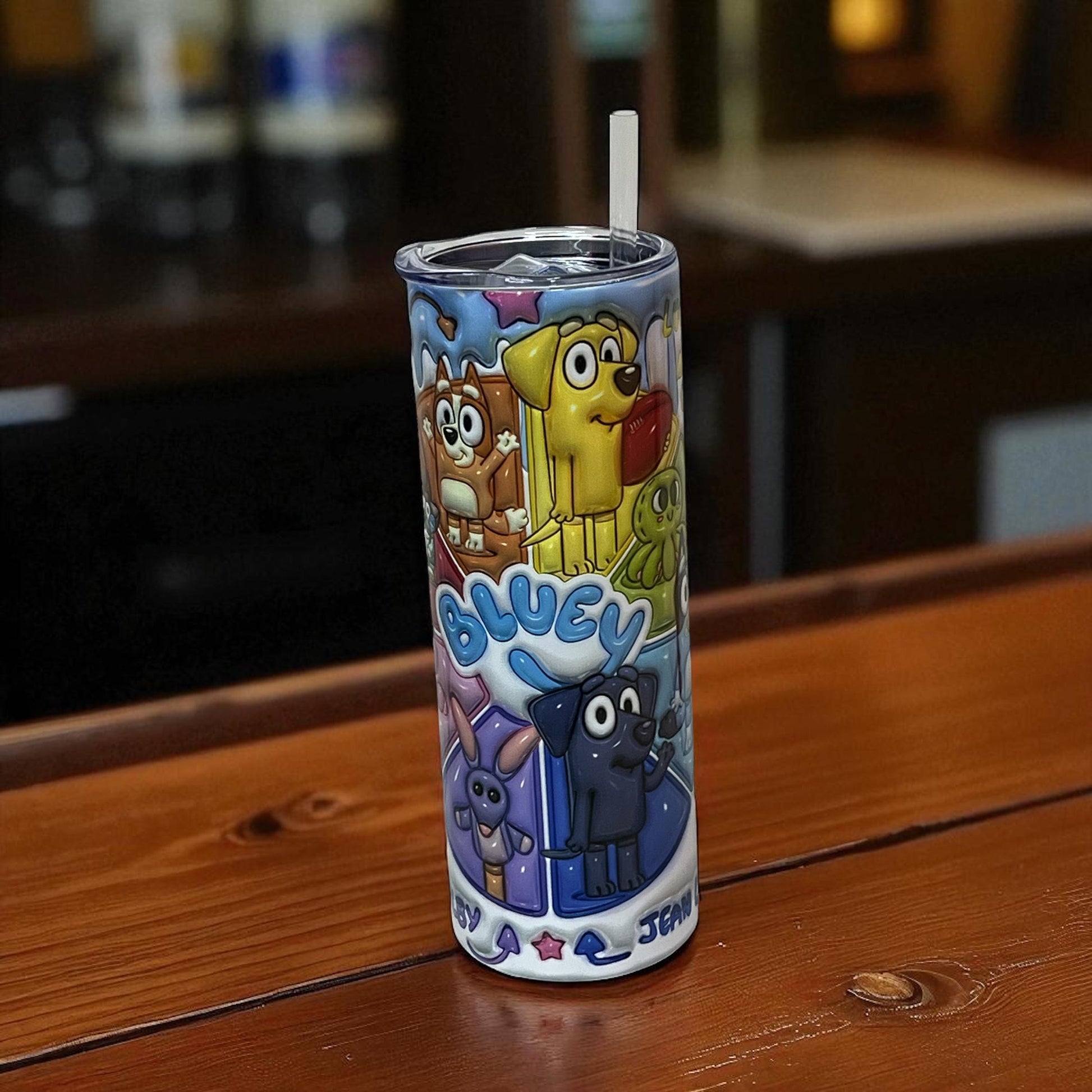 Bluey Tumbler 20 oz: Cartoon Dog Fan Gift