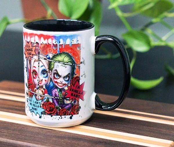 Joker and Harley 15 oz Black/White Mug