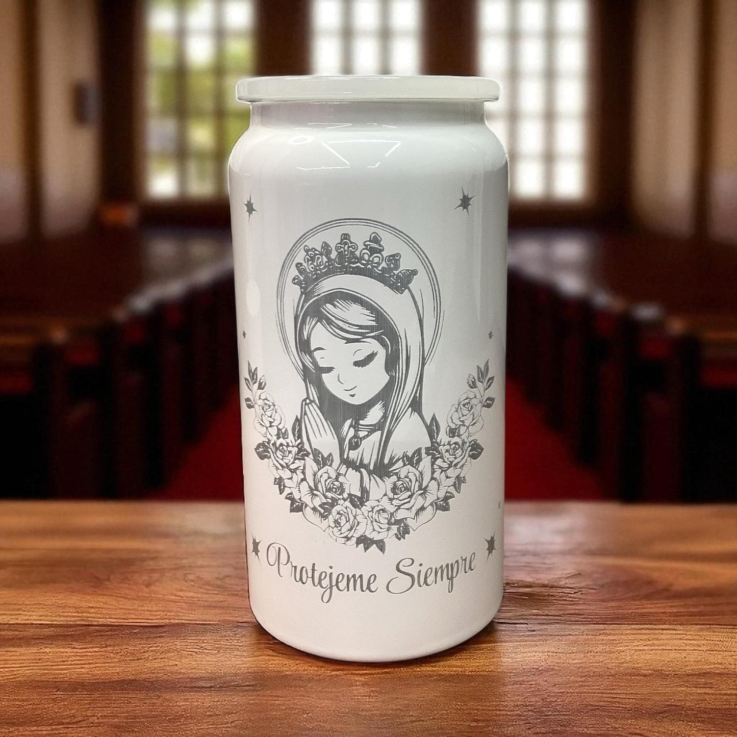 Virgencita Protégeme Siempre Laser Engraved Stainless Steel Tumbler - 16oz