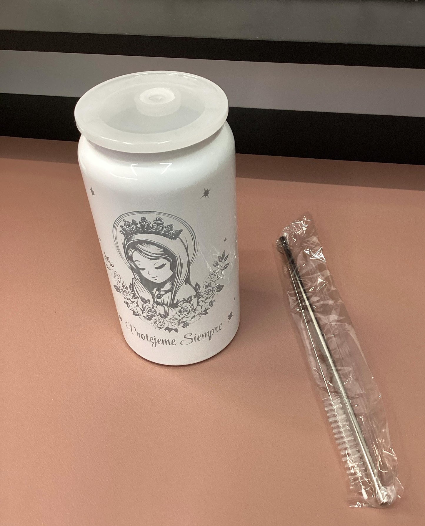Virgencita Protégeme Siempre Laser Engraved Stainless Steel Tumbler - 16oz
