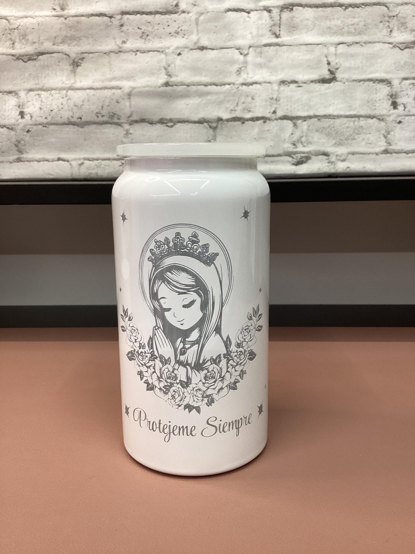 Virgencita Protégeme Siempre Laser Engraved Stainless Steel Tumbler - 16oz