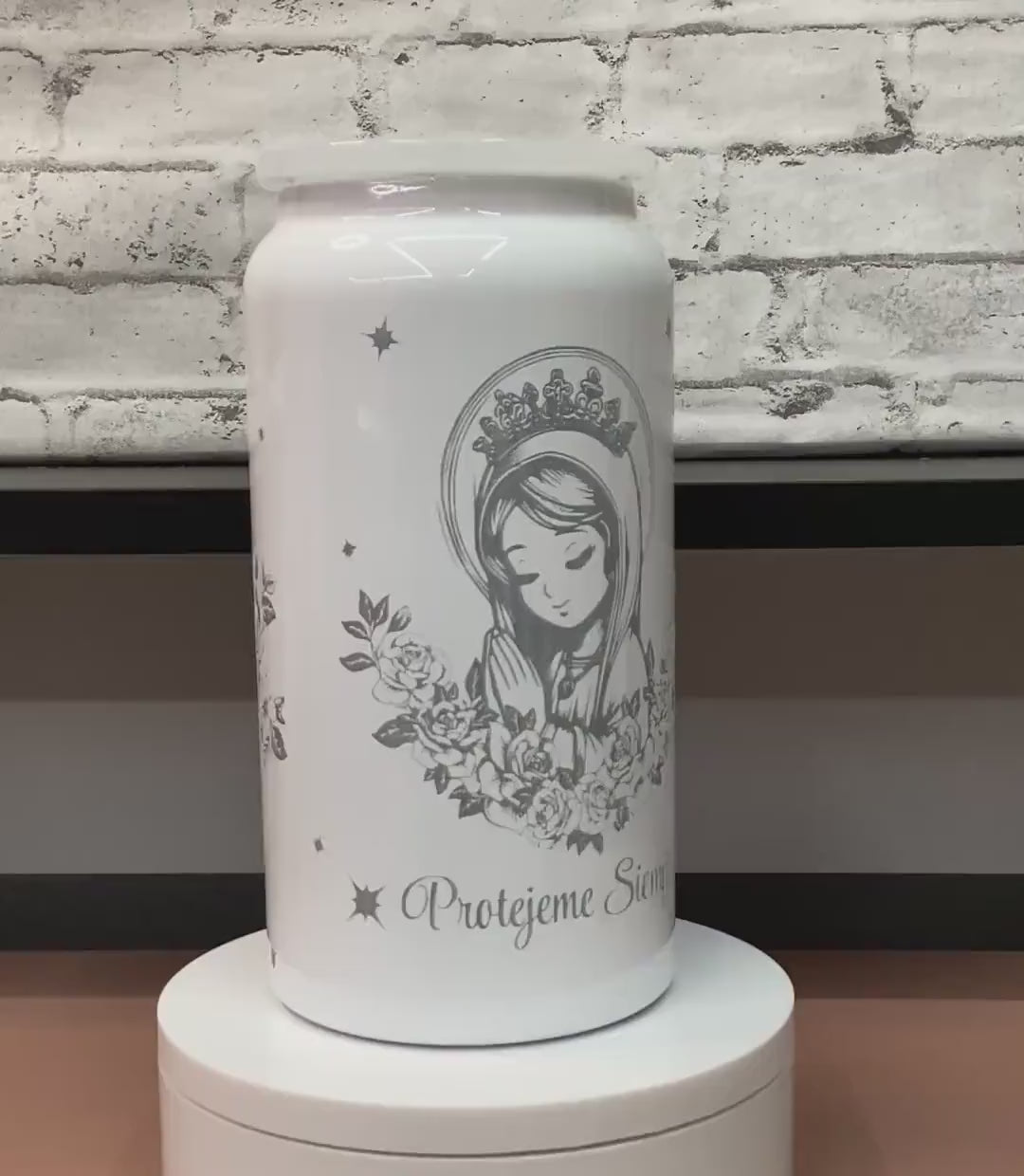Virgencita Protégeme Siempre Laser Engraved Stainless Steel Tumbler - 16oz